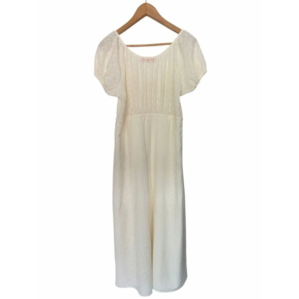 Lisa Says Gah Luxe Midi Dress in Milk Eyelet Size S - Picture 5 of 12
